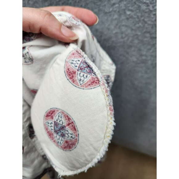 Vintage ILIO Pattern Button Up Short Sleeve Cotton Shirt Made In Turkey S - Picture 5 of 5